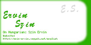ervin szin business card